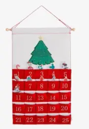 DISNEY Mickey & Friends Christmas Felt Advent Calendar with Felt Ornaments. New