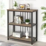 Small Bookshelf and Bookcase, 3 Tier Open Book 12.6"D x 29.5"W x 32.3"H Oak