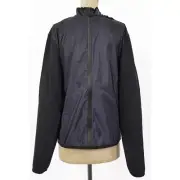 sz L NEW $1280 PRADA Men LINE A RED LOGO Blue Cotton Polyamide Zip Sporty JACKET
