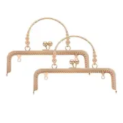 2Pcs Metal Purse Frame,7.1" Retro Rectangle Kiss Lock Clasp Frame,Light Gold