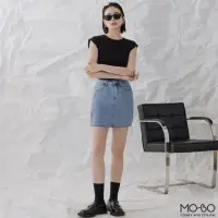 在飛比找momo購物網優惠-【MO-BO】冰氧酷涼牛仔褲裙