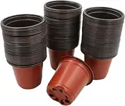 AcbbMNS 100Pcs 4 Inch Plastic Plant Nursery Pots with Drainage Holes, Seed Starting Pots Flower Garden Pots Planter Containers for Succulents, Seedlings, Cuttings, Transplanting