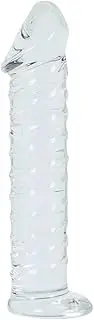 NewMaxer Phallic-Shaped Large Glass Dildo Big Crystal Penis Anal Plug for Female Masturbation (Clear)