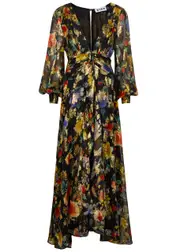 Rixo Meera Floral-print Silk-blend Maxi Dress - Black - 14 (UK 14 / L) 14 (UK 14 / L)