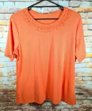 BNWT Womens Sz 1XL 18 Noni B Georgina Hot Coral T Shirt Top RRP $49.99
