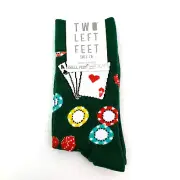 Two Left Feet Sock Co Small Feet You're Bluffing Adult W 5.5-9.5 M 5-8 Socks