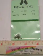 MUSTAD 94840 #22 Bronze DRY FLY, NYMPH HOOKS - 25pk.