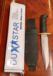 ISRAEL DUSTAR ARAD COMBAT KNIFE 7" D2 STEEL FULL TANG LEATHER SHEATH ORGINAL BOX