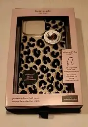 New Kate Spade Iphone Case Compatible with iPhone 14 Pro Max Leopard Black/Gold
