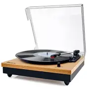 Record Player, Vintage Turntable 3-Speed Bluetooth Record Player with Speaker...