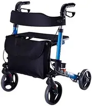 Walker Wheel Walker for Seniors, Foldable Pulley,and Seat, Rollator Walker with 4 Wheels, Handles Deluxe Aluminum Rollator Walker Little Surprise