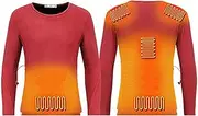 [IMYOGI] Cozy Winter Heated Thermal Underwear USB Soft Base Layer Warm Top 5 Areas Insulated Heating Clothing for Skiing Cold Weather