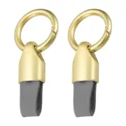 2pcs Car Key Chain Ring Clip, Leather Keychain Key Fob, Champagne Gold Grey