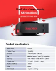 Pen USB flash Driver SanDisk Cruzer Blade 16 GB 32 GB 64 GB 128 GB