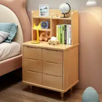 在飛比找momo購物網優惠-【HappyLife】實木多功能收納床頭櫃 Y11390(床
