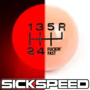 GLOW RED/BLACK FING FAST SHIFT KNOB FOR 6 SPEED SHORT THROW SHIFTER 12X1.25 S08