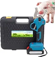 Electric Livestock Ear Tag Applicator, Electric Ear Tag Pliers, Automatic Counting/Battery Operated, Removable Battery/Strong Rebound Force, for Pigs, Cows, Sheep, Rabbits,Blue