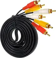 3RCA Male to Male Cable Stereo Audio Video Plug Composite Cord Premium Copper Core 1.5M ~ 20M (5M)