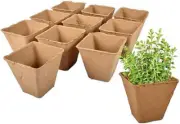 50Pcs Square Peat Pots Plant Starter Nursery Pots for Seedings Garden 8Cm