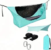 zolyet Single Camping Hammock with Mosquito Net Lightweight Portable Cot Bed Bed Sleeping Swing for Home Camping Backpacking Travelling B Backyard Hiking -Mosquito Hammock Blue