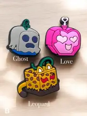 Blox Fruits Shoe Charms 3 Piece Set – Roblox, Gaming, Ghost, Love, Leopard New