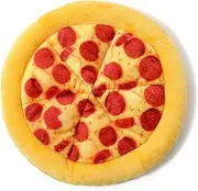 AIMALL Plush Pizza Dog Toy with Squeakers, 25cm Interactive Chew Toy for Small Medium Large Dogs, Soft Simulation Sound Toy for Teething, Tug, and Fetch Play