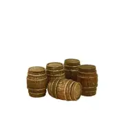 Five Large Oak Casks - OO gauge accessories Harburn Hamlet FL143
