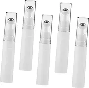 Gogogmee 5pcs Roll Eye Cream Essential Oils Travel Moisturizer Container Face Cream Applicator Cold Massage Roller Ball Empty Cosmetics Dispenser Refillable Bottle White