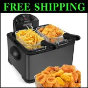 Premium 1700-Watt Electric Deep Fryer - 3 Baskets for Perfectly Fried Goodness