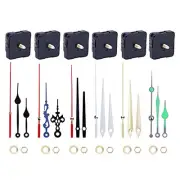 6 Pack Clock Movement Mechanism with 6 Pairs Clock Hands High Torque Long