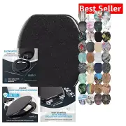 Durable Molded Wood Toilet Seat in Glittering Black - Soft Close & Adjustable
