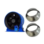 Phresh Hyper Mixed Flow Inline Ec Fan v2 w/ Controller - 125MM (5" Inch) - 125MM x 100MM Duct Reducer