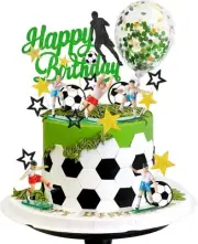 Soccer Cake Topper Soccer Ball Player Cake Decorations for Men Boy Soccer