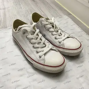 CONVERSE ALL STAR Leather荔枝皮 白色 低筒 基本款