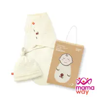 在飛比找PChome24h購物優惠-【mamaway 媽媽餵】睡睡熊蠶寶寶抗菌包巾禮盒組