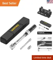1/4-inch Click Torque Wrench 72-Tooth Dual-Direction with Extension and Adaptor