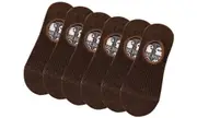 6packs Mens No Show Socks - Coffee
