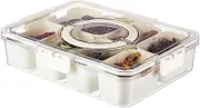 AIMALL Fresh-Keeping Spice Storage Box,Compartment Food Grade Portable Sealed Container, Household Seasoning Organizer with Transparent Lid