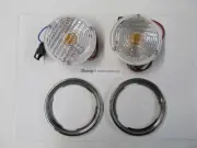 FITS 1969 - 1971 JEEP C101 COMMANDO PAIR FRONT PARKING LAMPS AND BEZELS NEW! (for: Jeep)