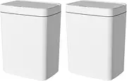 Mellisso 2Pack Bathroom Trash Can with Lid Smart Automatic Touchless Garbage Can Slim Motion Sensor Waterproof Trash Bin White