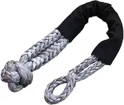 Soft Shackle Wear-Resistant Car Trailer Tape Rope 38000 Pound Recovery Tow Strap Off Road Hook Winch Rope for Trailer Off Road(Blue)
