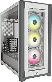 Corsair iCUE 5000X RGB Tempered Glass Mid-Tower ATX Smart Case - White [CC-9011213-WW]