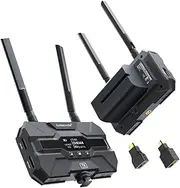 Lemorele Wireless HDMI Transmitter and Receiver with 2 x 4400 mAh Batteries, 200 m FHD HDMI Wireless Video Transmission Set with HDMI Loopout, Support 1TX to 4RX for Live Stream, Filmmaking and