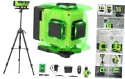 Laser Level with tripod 16 Lines Self Leveling, 4x360° 4D Green Light Green