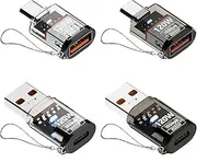 4 Pack USB C to USB A Adapter 10Gbps Type A Charging Adapter for Computer/Laptops/U Disk/Hard Drive