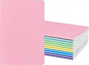 ZCZN 12 Pack A5 Lined Notebook, 6 Colors Journal Notebooks for School, Study, Office, 60 Pages/30 Sheets (Pastel Color)
