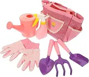 Kisangel 1 Set Gardening Garden Tools with Watering Can Spray Kettle Gloves Shovel Rake and Storage Bag Safe and Fun for Outdoor Activities