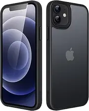 JETech Matte Case for iPhone 12 Mini 5.4-Inch, Shockproof Military Grade Drop Protection, Frosted Translucent Back Phone Cover, Anti-Fingerprint (Black)