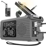 Solar Power Hand Radio - Portable AM/FM/NOAA Radio | Radios Radio Flashlight 3 Way Charging Survival Radio for Travel Long Road Trips Camping Hiking