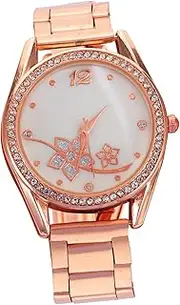 [Holibanna] Flower Design Rhinestone Wrist Watch for Lightweight Strap Easy to Read Dial for Present for Learning Management